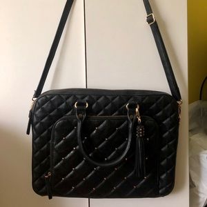Aldo Black Quilted Laptop Bag